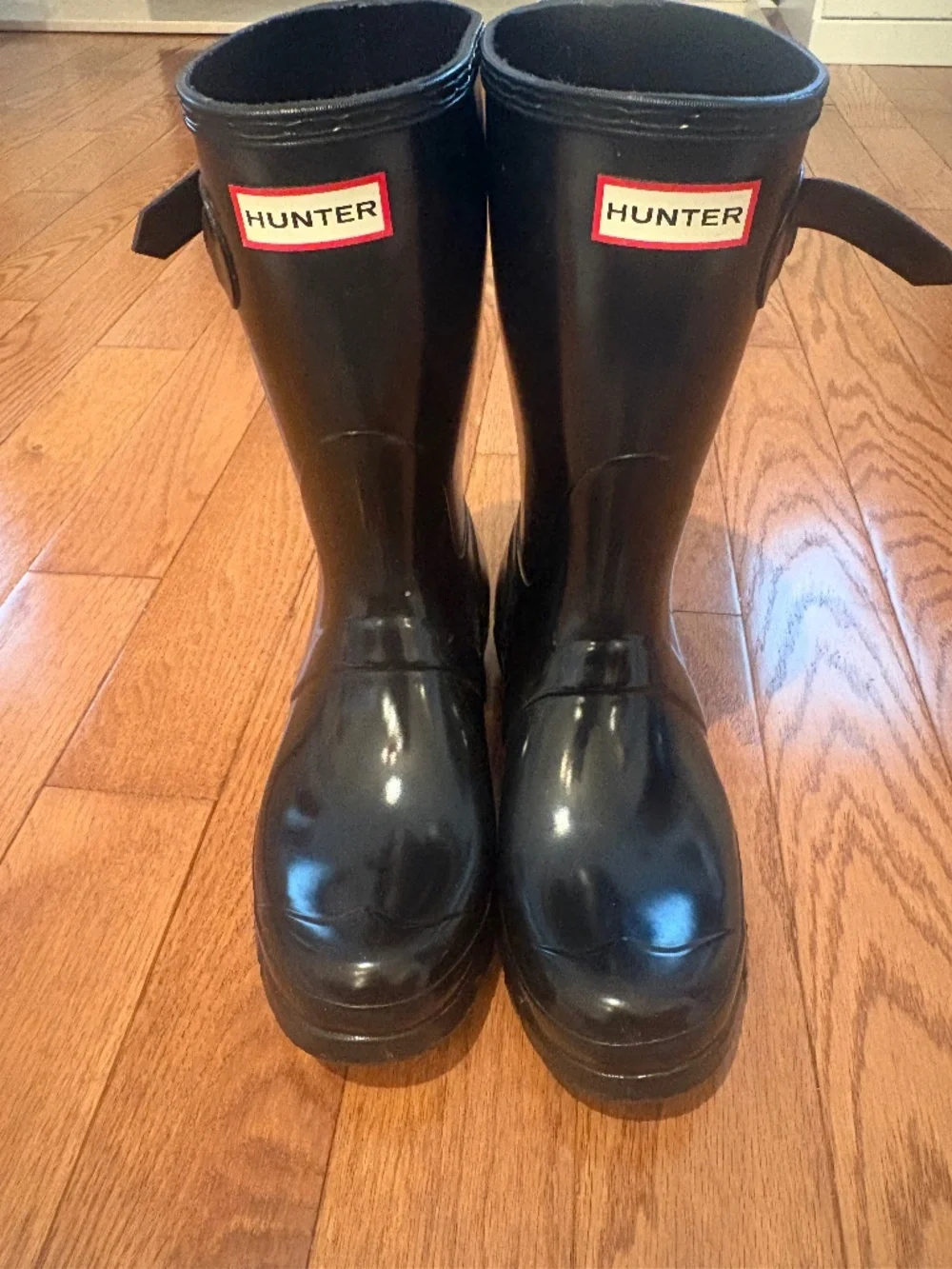 Hunter Short Gloss Black Rainboots